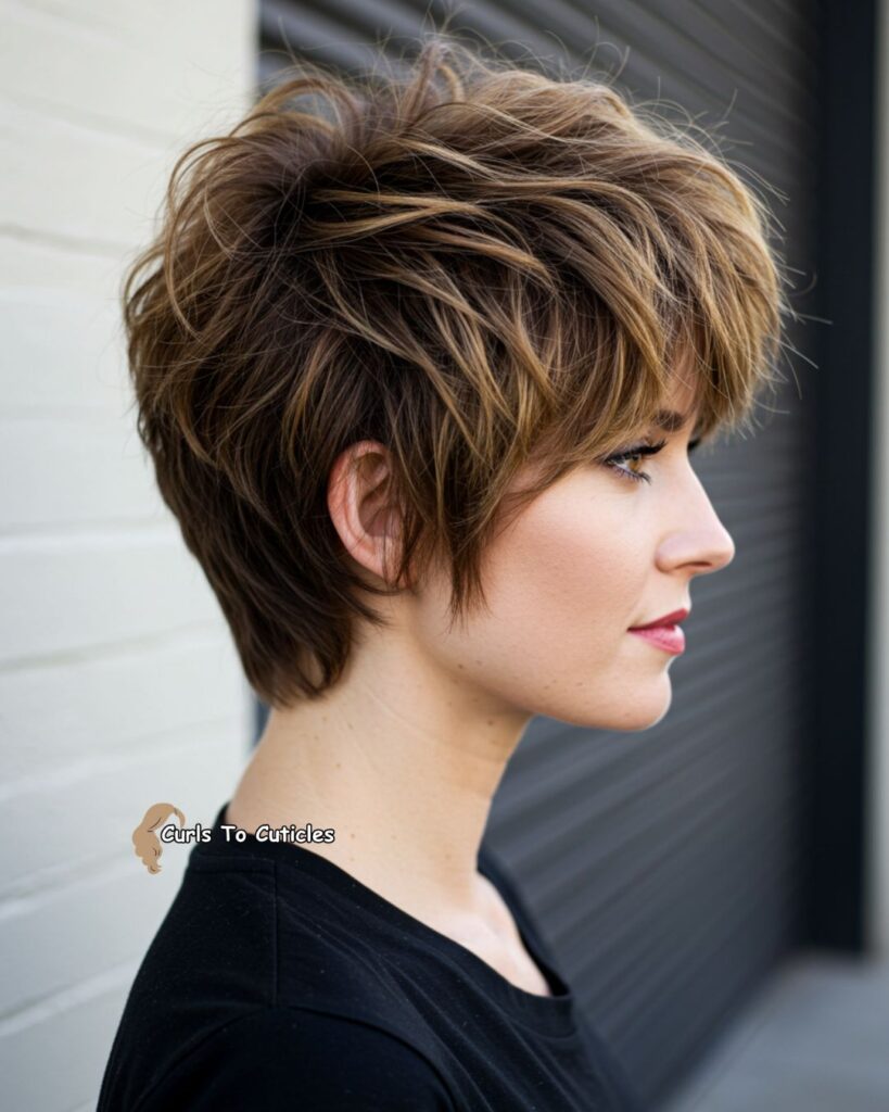 Balayage on a Short Shag Chic Short Hairstyle