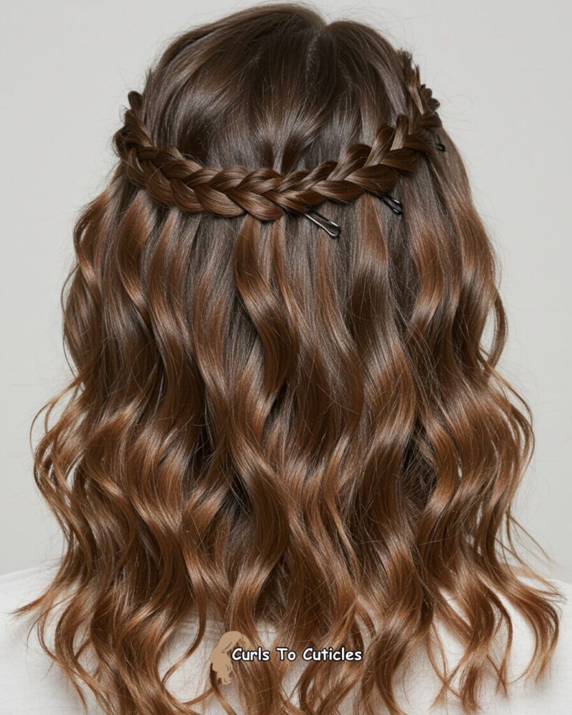 Braided Crown Accent Effortlessly Chic Hairstyle