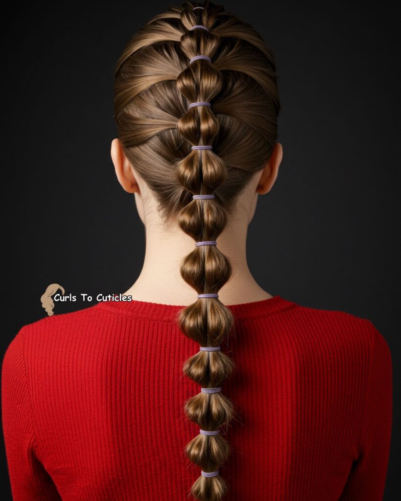 Bubble Braid Ponytail Effortlessly Chic Hairstyle 2