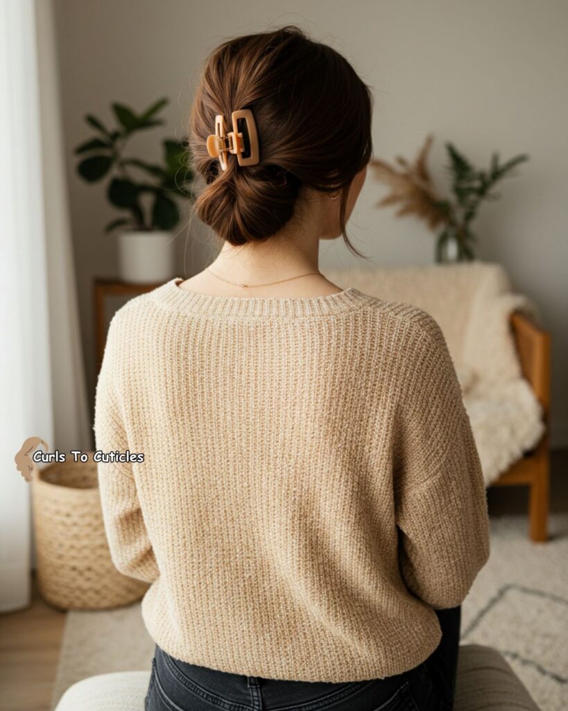 Claw Clip Twist Effortlessly Chic Hairstyle