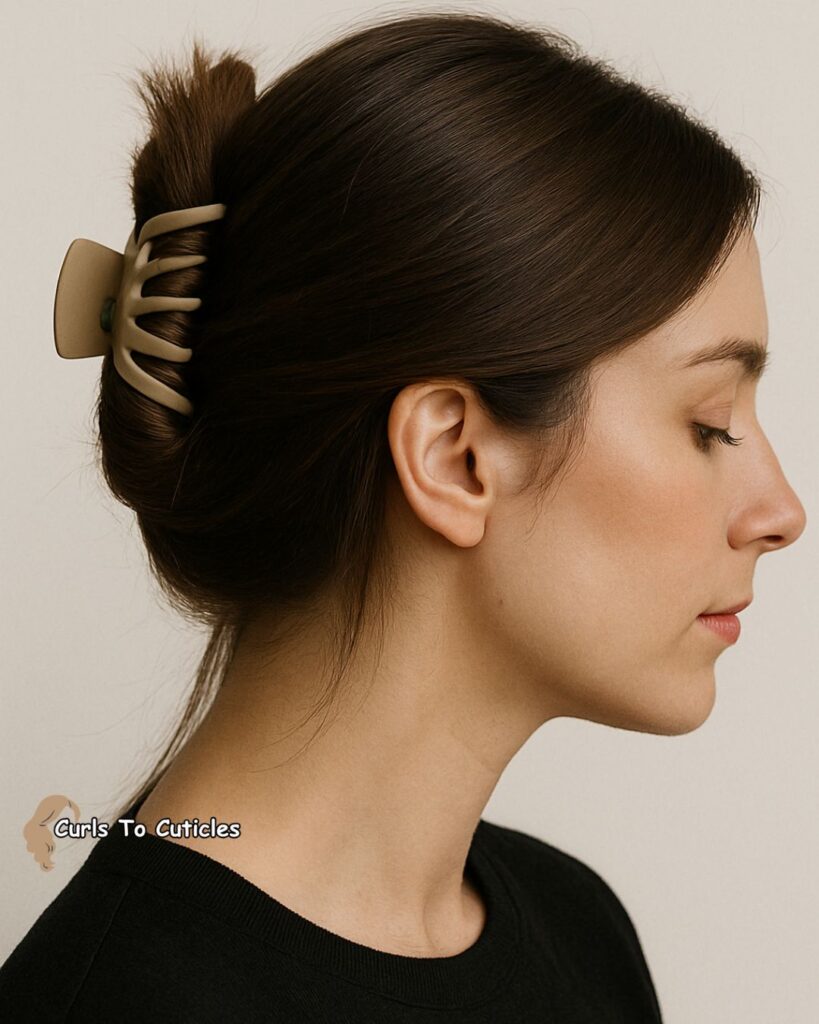 Claw Clip Twist Heatless hairstyle