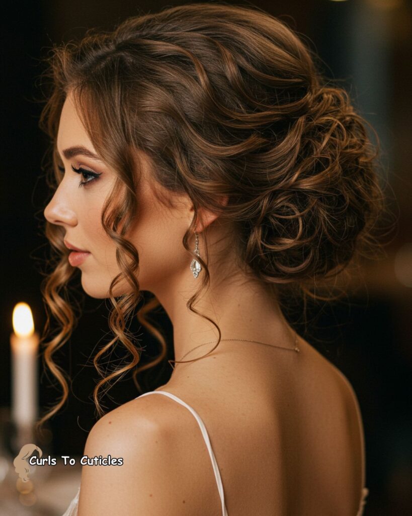 Low Curly Bun Effortlessly Chic Hairstyle