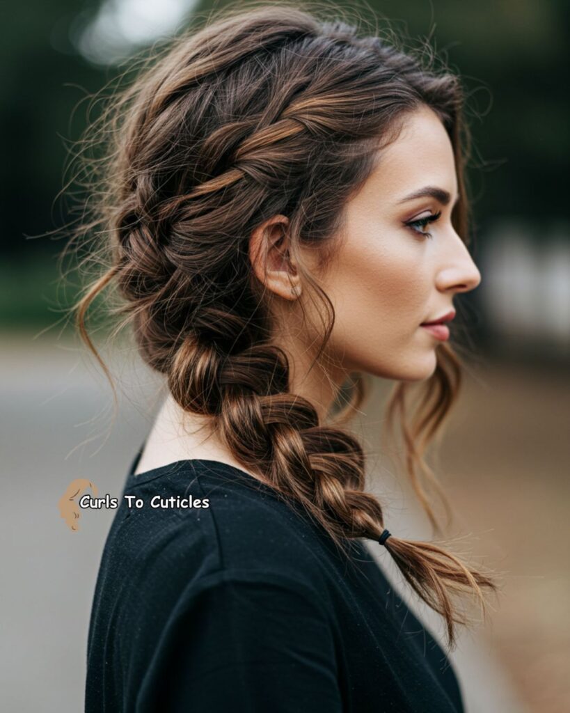 Messy Side Braid Effortlessly Chic Hairstyle