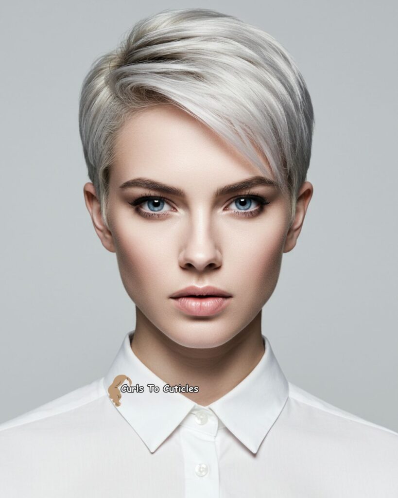 Platinum Blonde Pixie Chic Short Hairstyle
