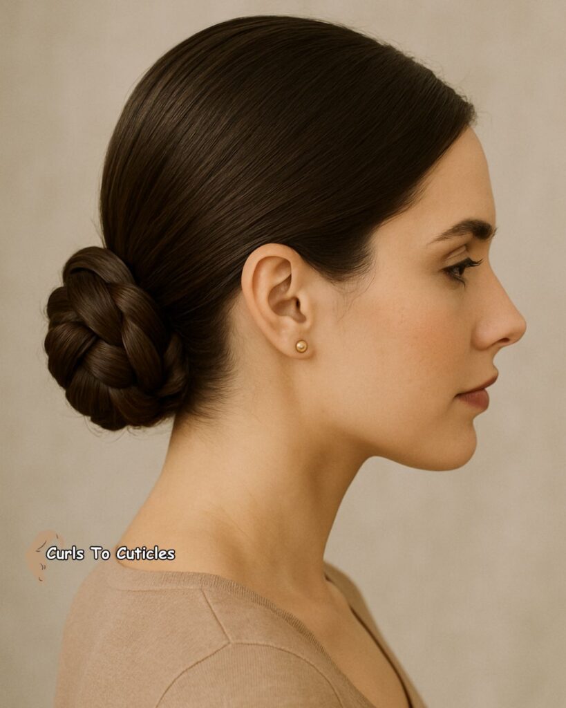 Rope Braid Bun Heatless hairstyle
