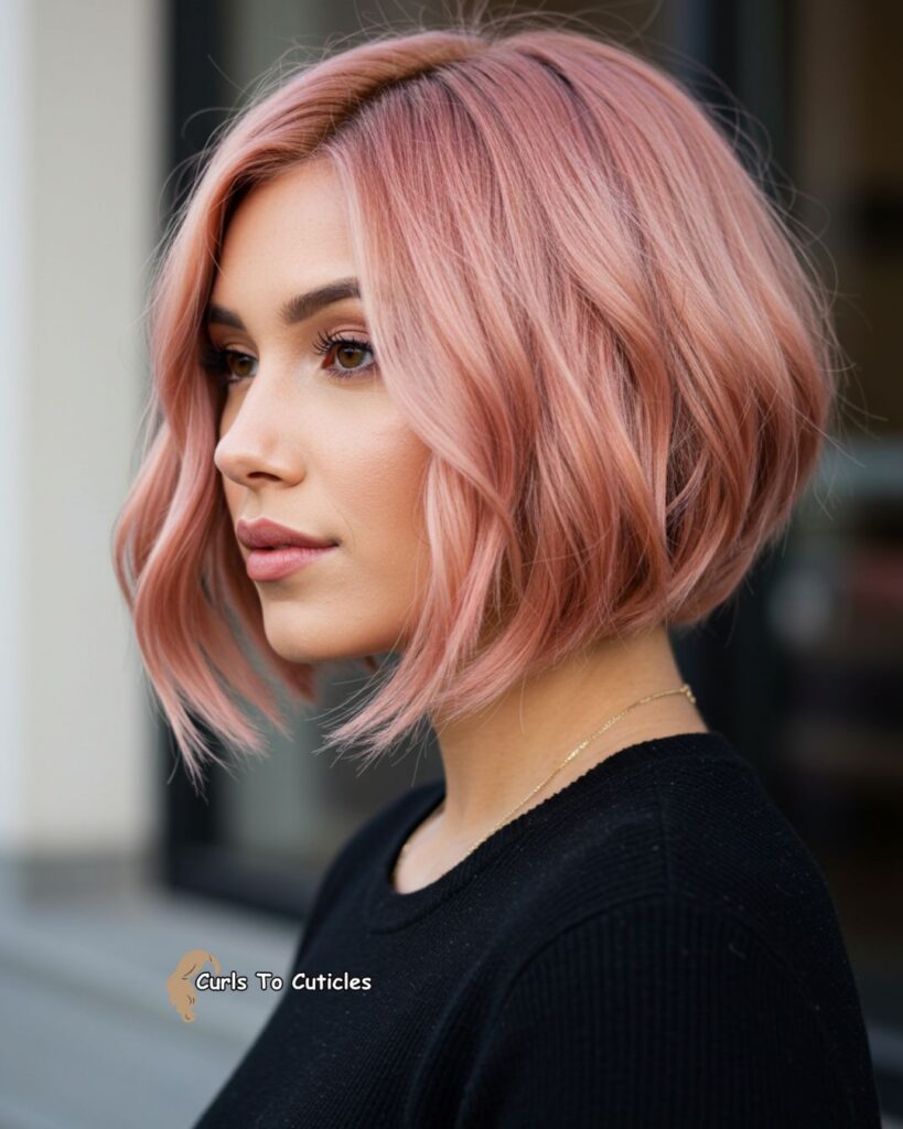 Rose Gold Bob Chic Short Hairstyle