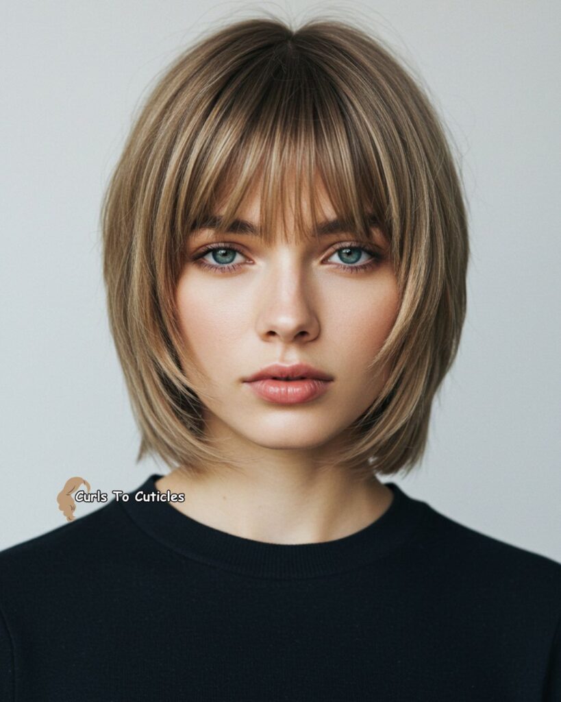 Short Cut with Curtain Bangs Chic Short Hairstyle