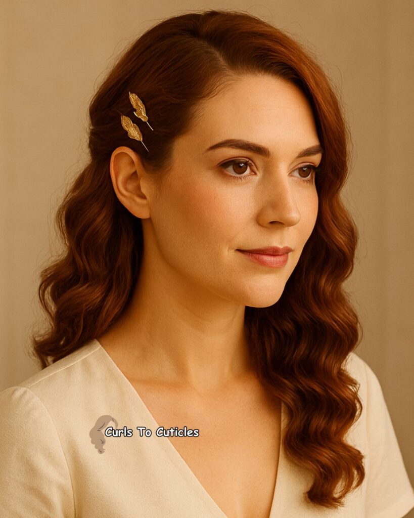 Side Swept with Bobby Pins Heatless hairstyle