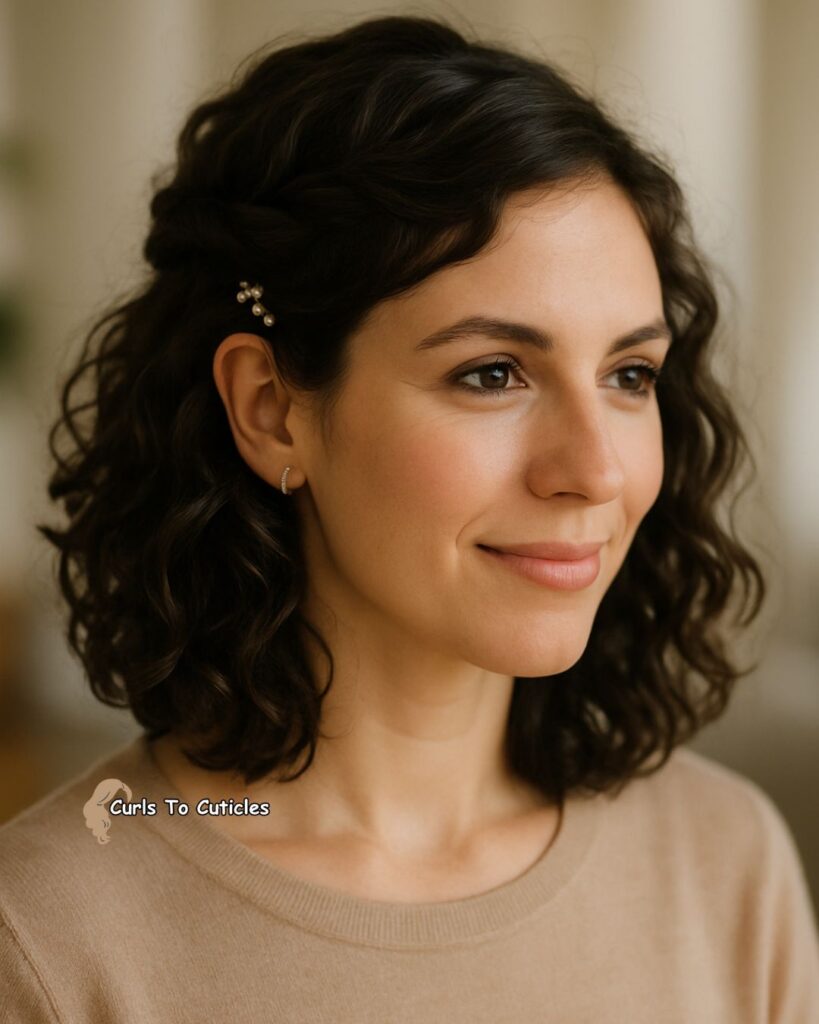 Side Twist and Clip Effortlessly Chic Hairstyle