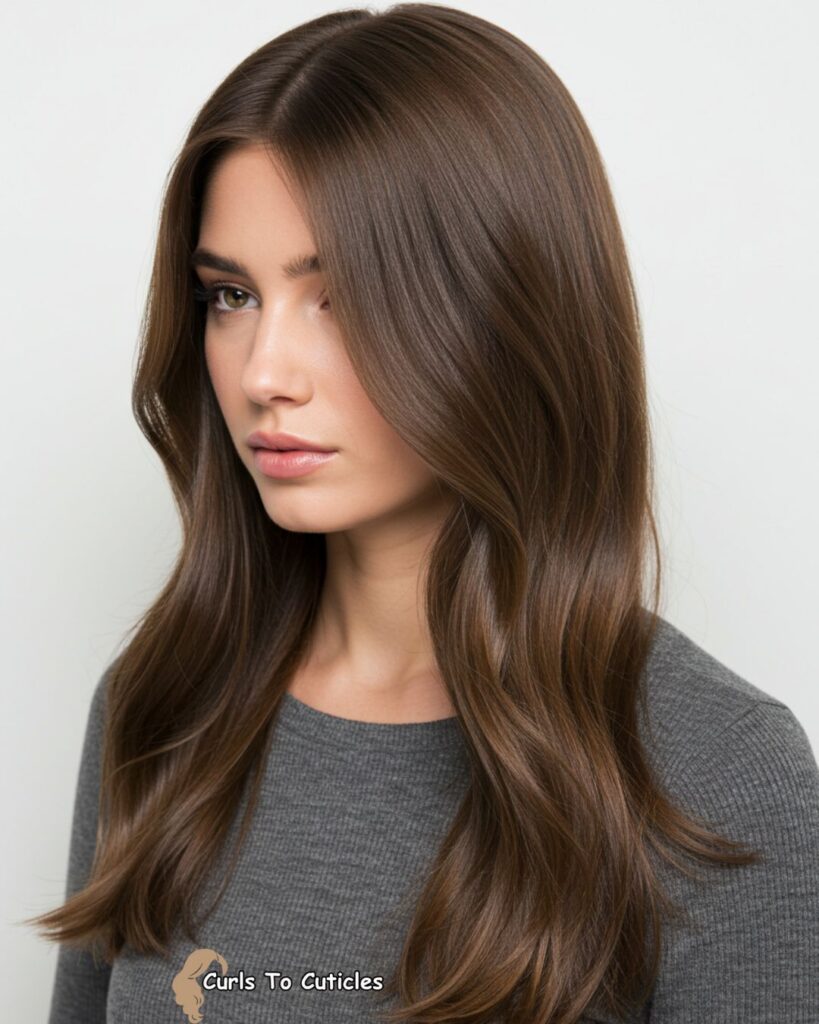 Subtle Waves Hairstyle for round Faces