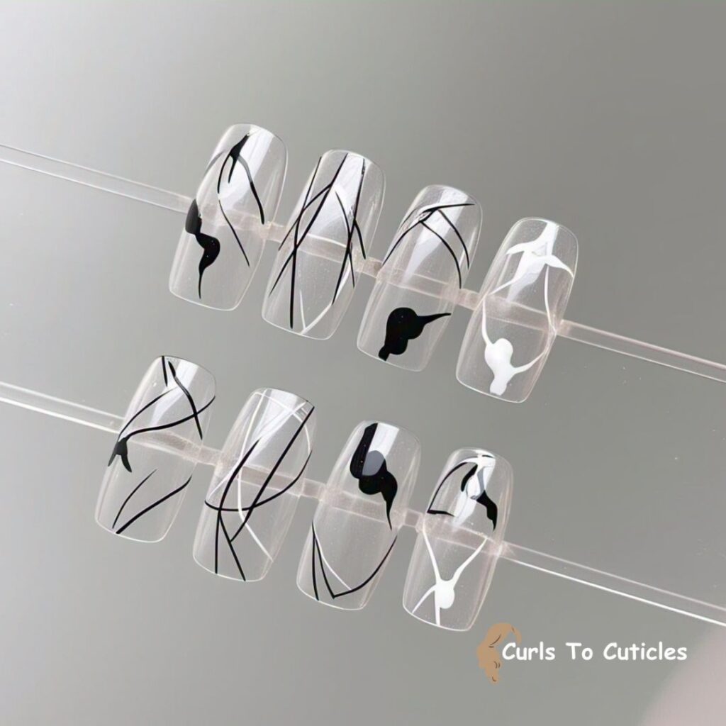 Transparent Nails art Chic Minimalist nail design 2