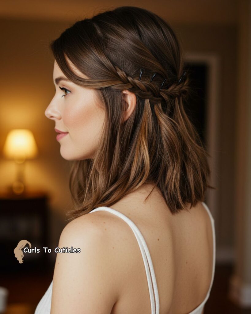 Twisted Half-Up Heatless hairstyle