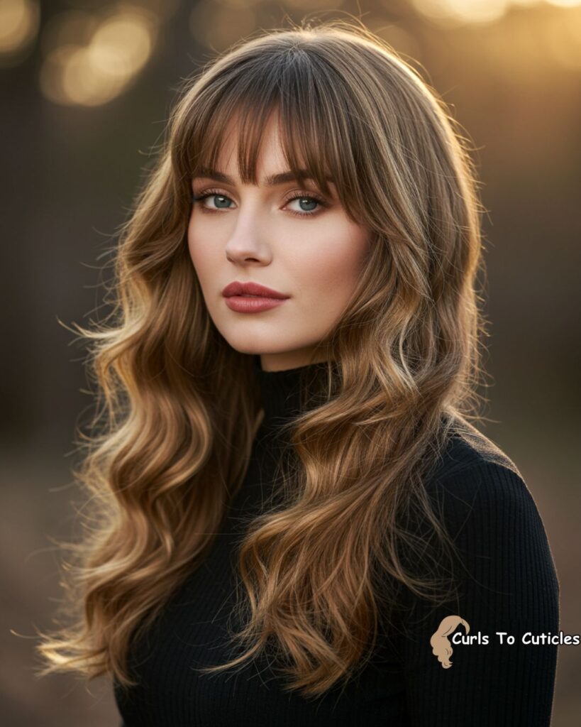 Wavy with Side-Swept Hairstyle for Oval Faces