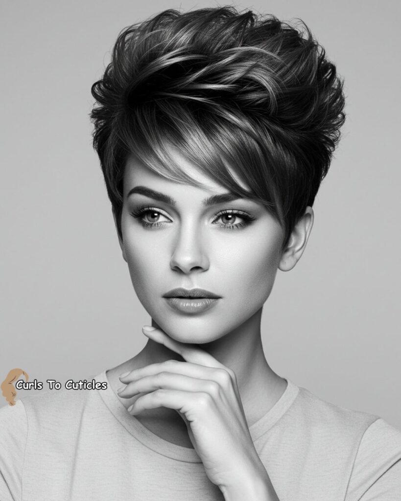 short Hairstyle for triangle Faces