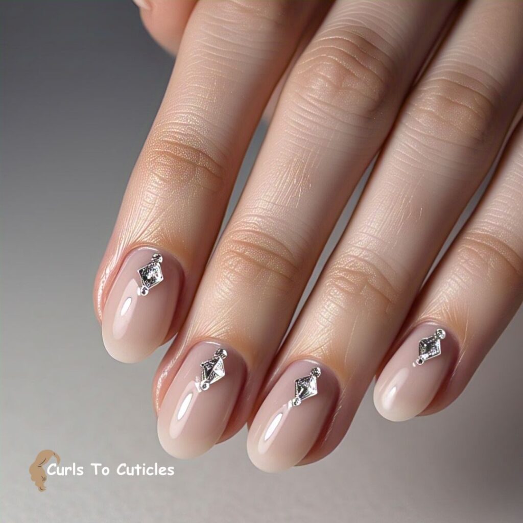 3D Diamond Embellishments diamond inspired nail design