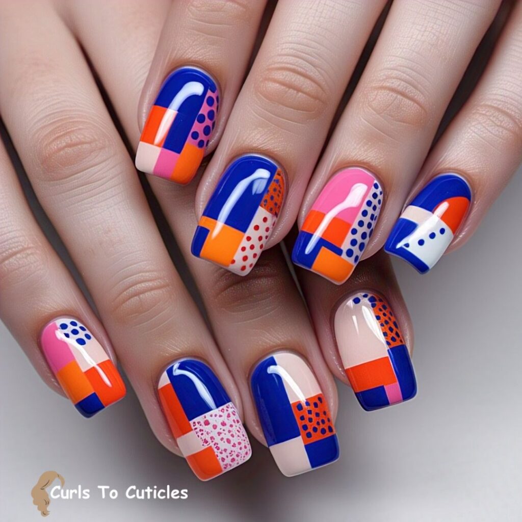 Abstract Art summer nails design