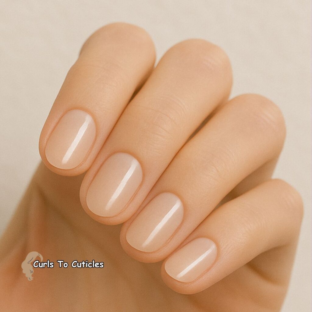 Barely-There Beige Glaze Donut Nails Design