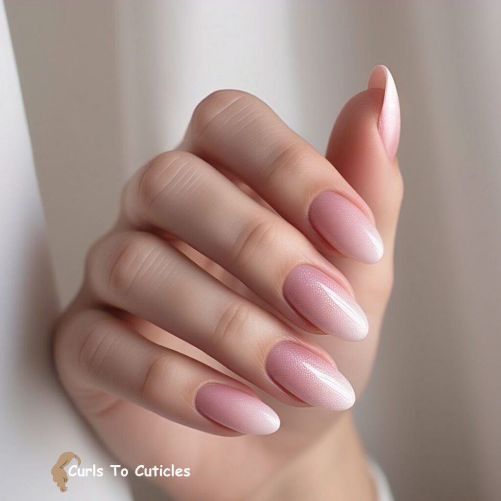 Blush Ombre Almond Nails design