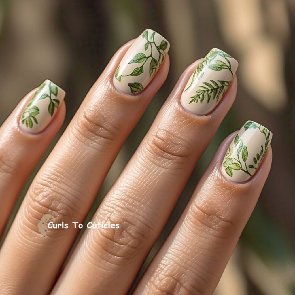 Botanical Nail Stickers Wedding Nail Design