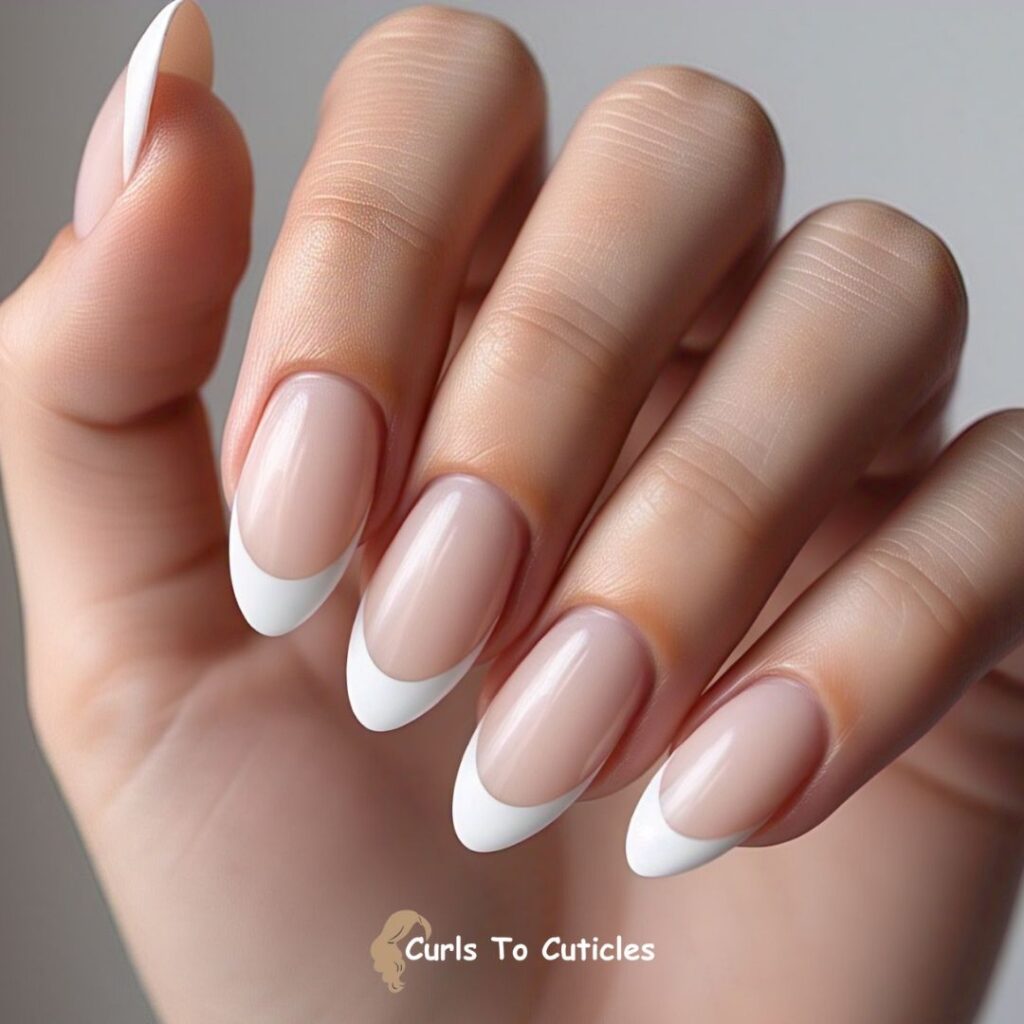 Classic French Tips almond nail design