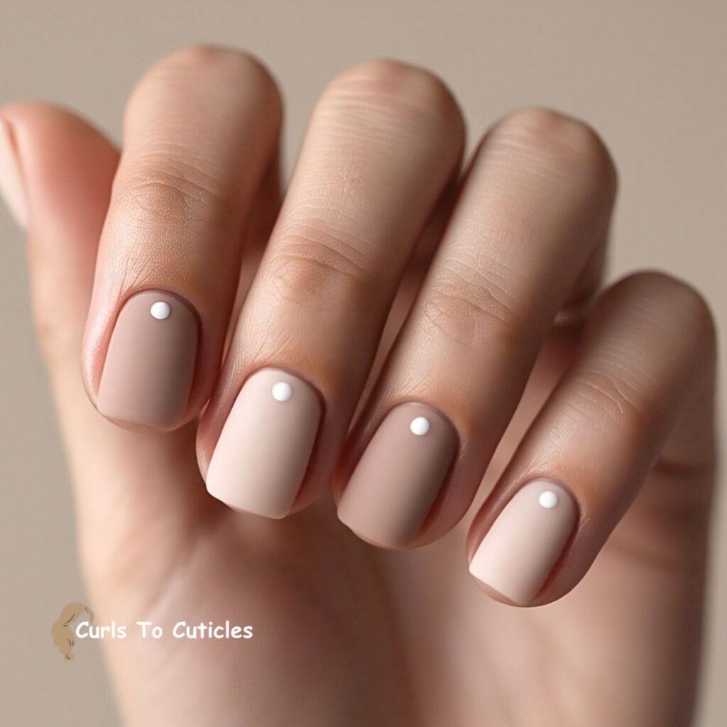 Classic minimalist nude nail design