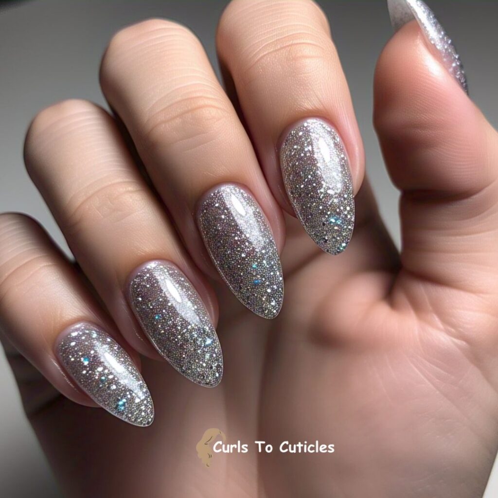 Clear Crystal Shine diamond inspired nail design