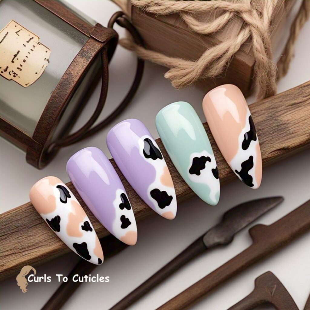 Cow Print summer nails design
