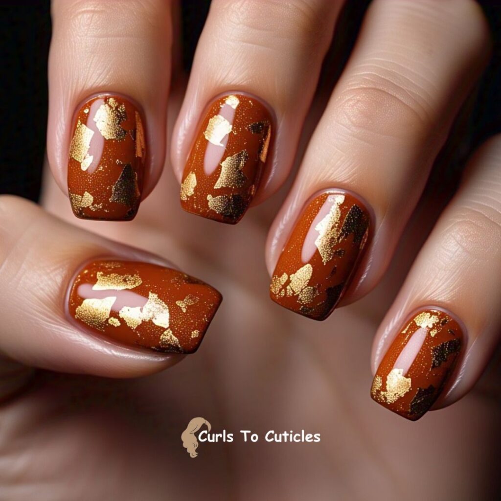 Foil Accents Topaz inspired nail design