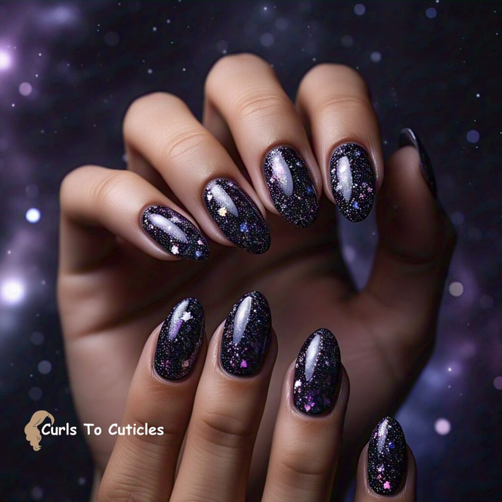 Galaxy Chrome trendy nails