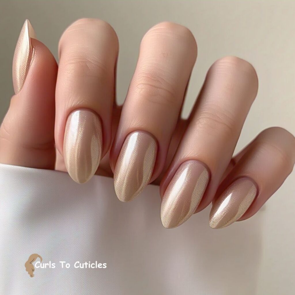 Glazed Donut Almond Nails design