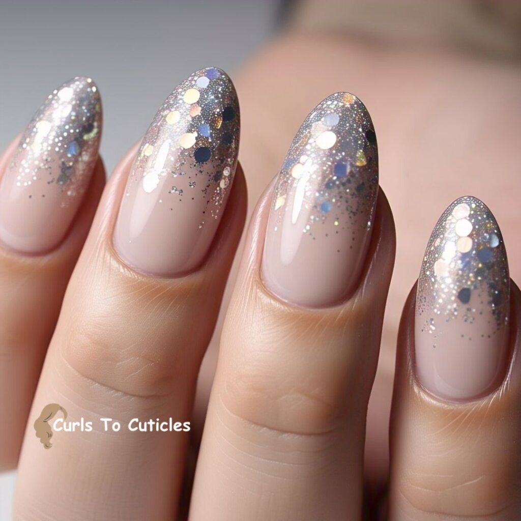 Glitter Fade summer nails design