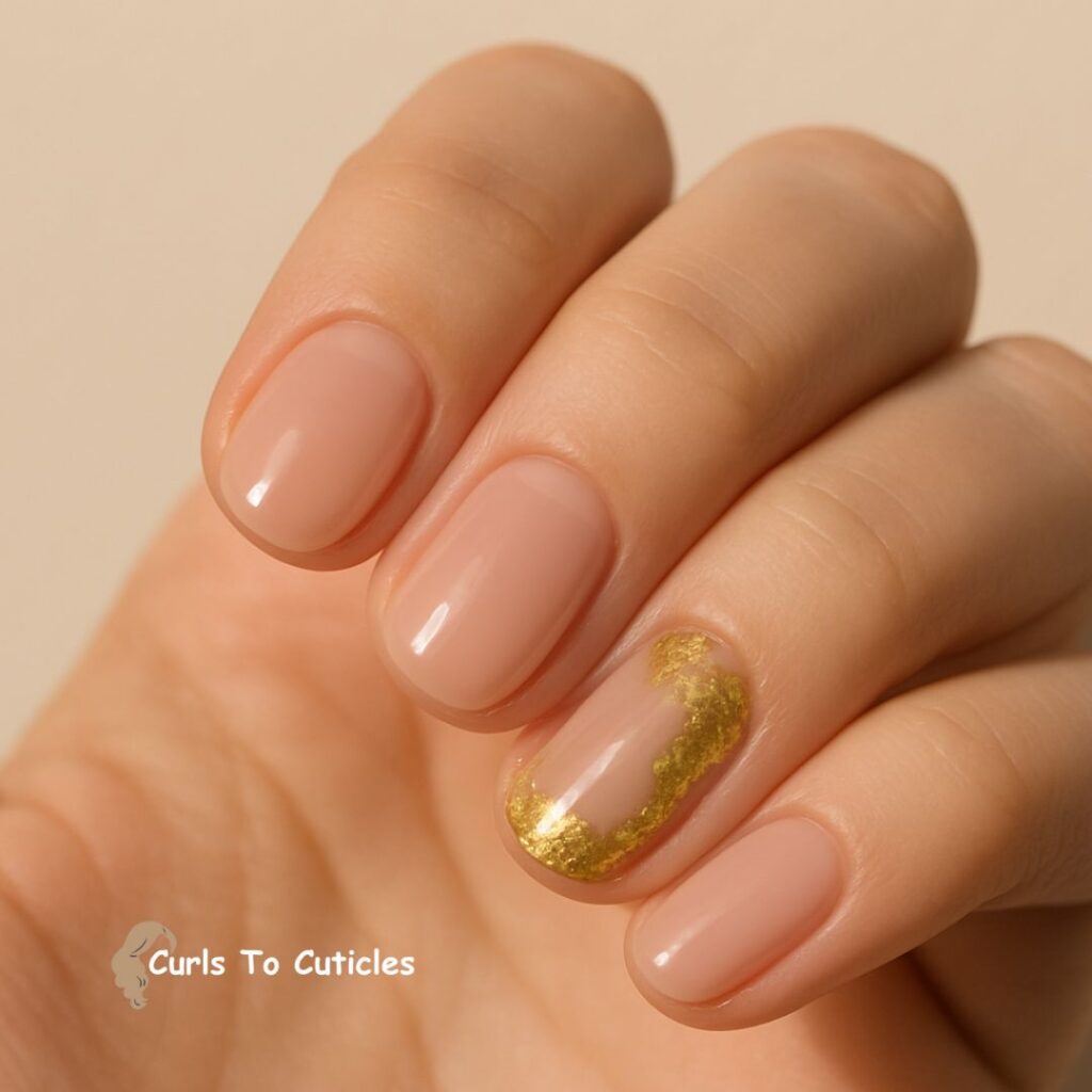 Gold Leaf Wedding Nail Design
