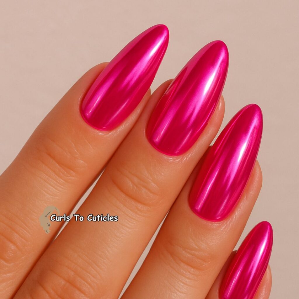 Hot Pink Glaze Donut Nails Design