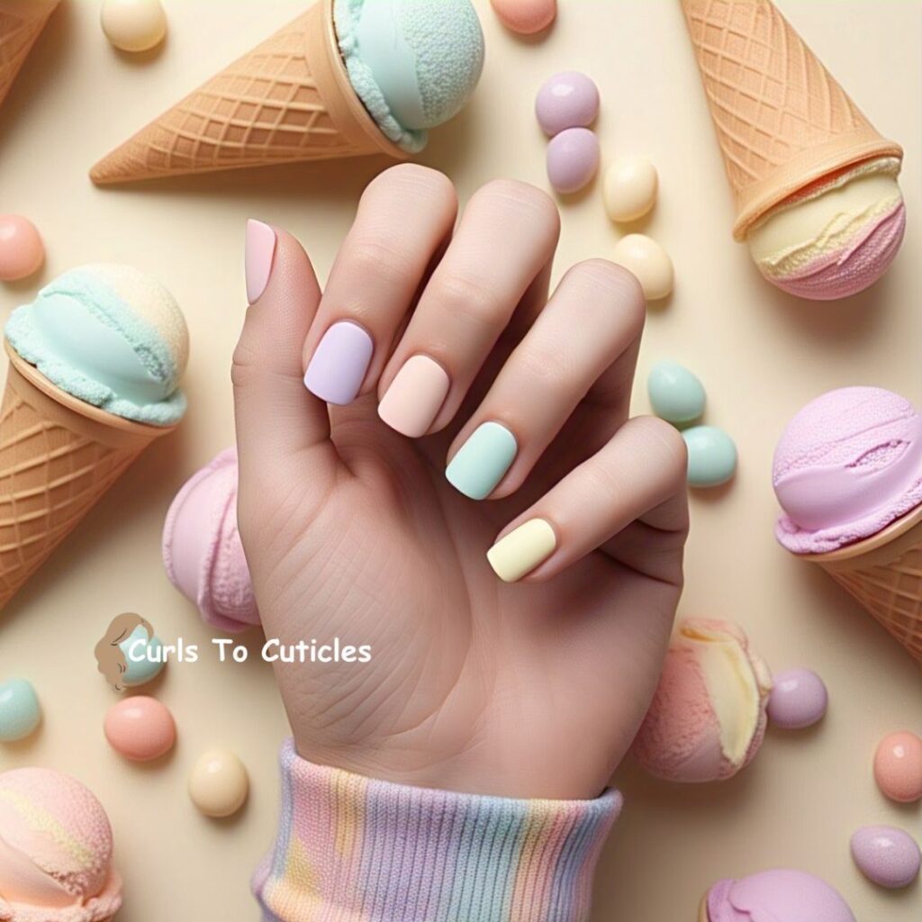 Ice Cream Pastels summer nails design