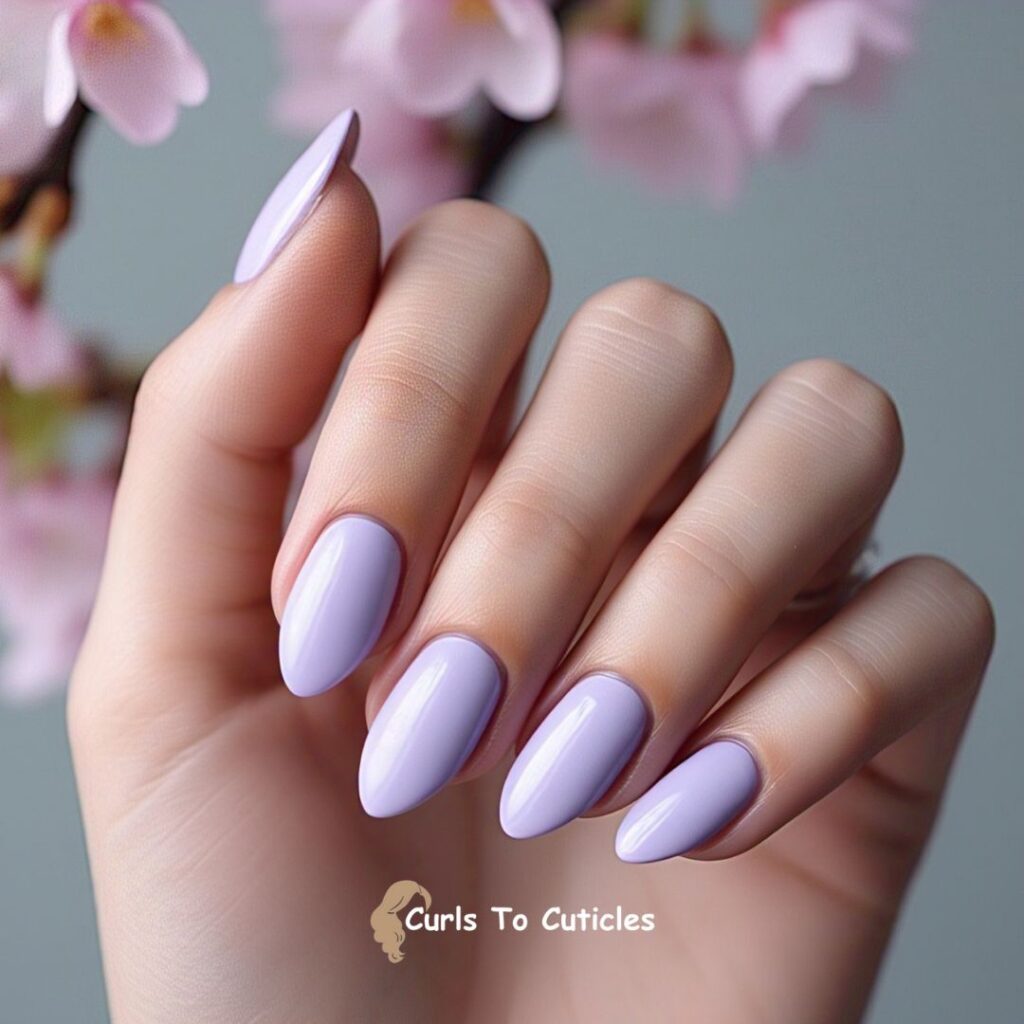 Lavender Almond Nails design
