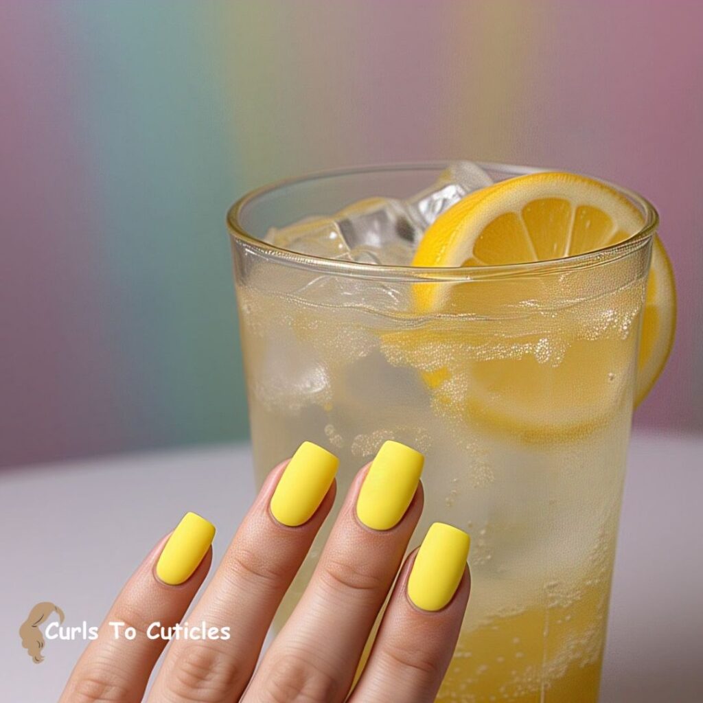 Lemonade Yellow summer nails design