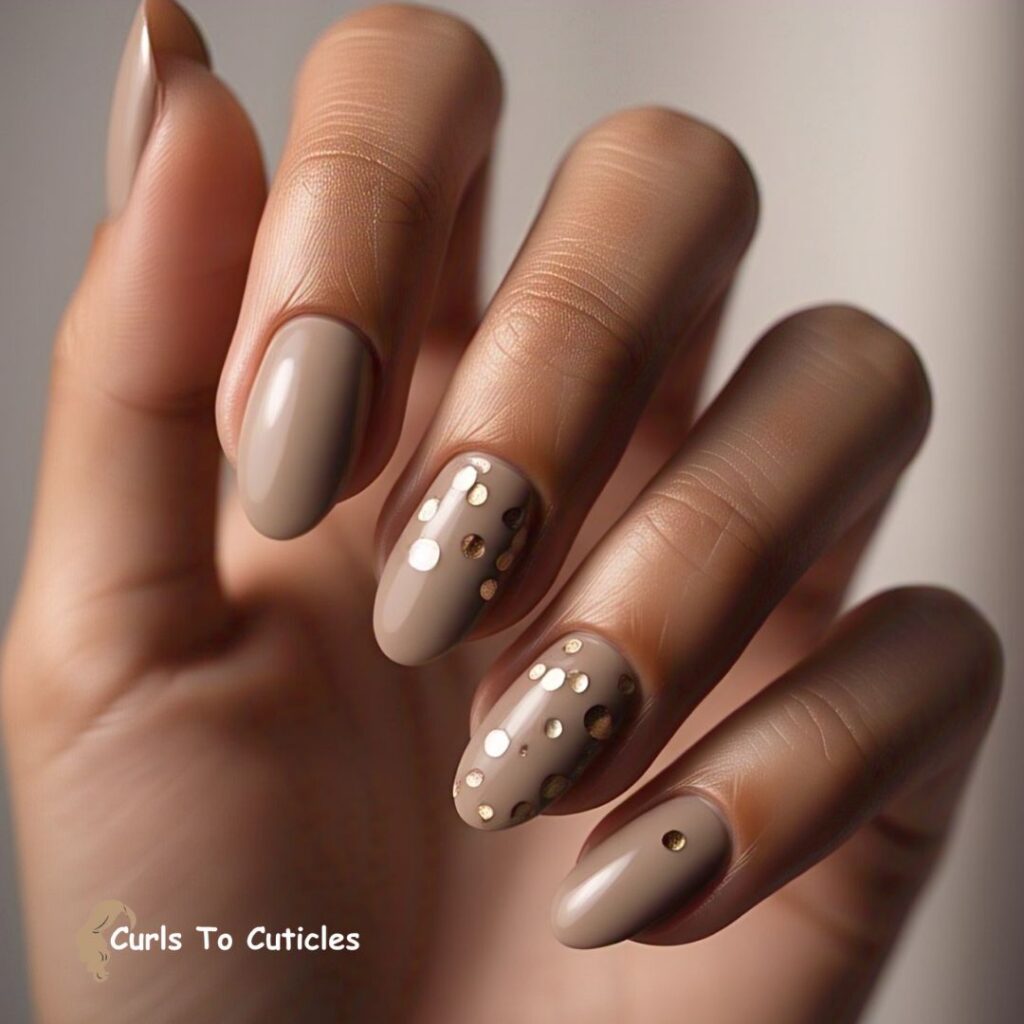 Light Brown nude nail design