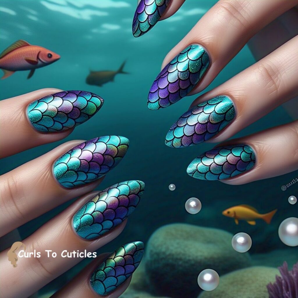 Mermaid Scales summer nails design