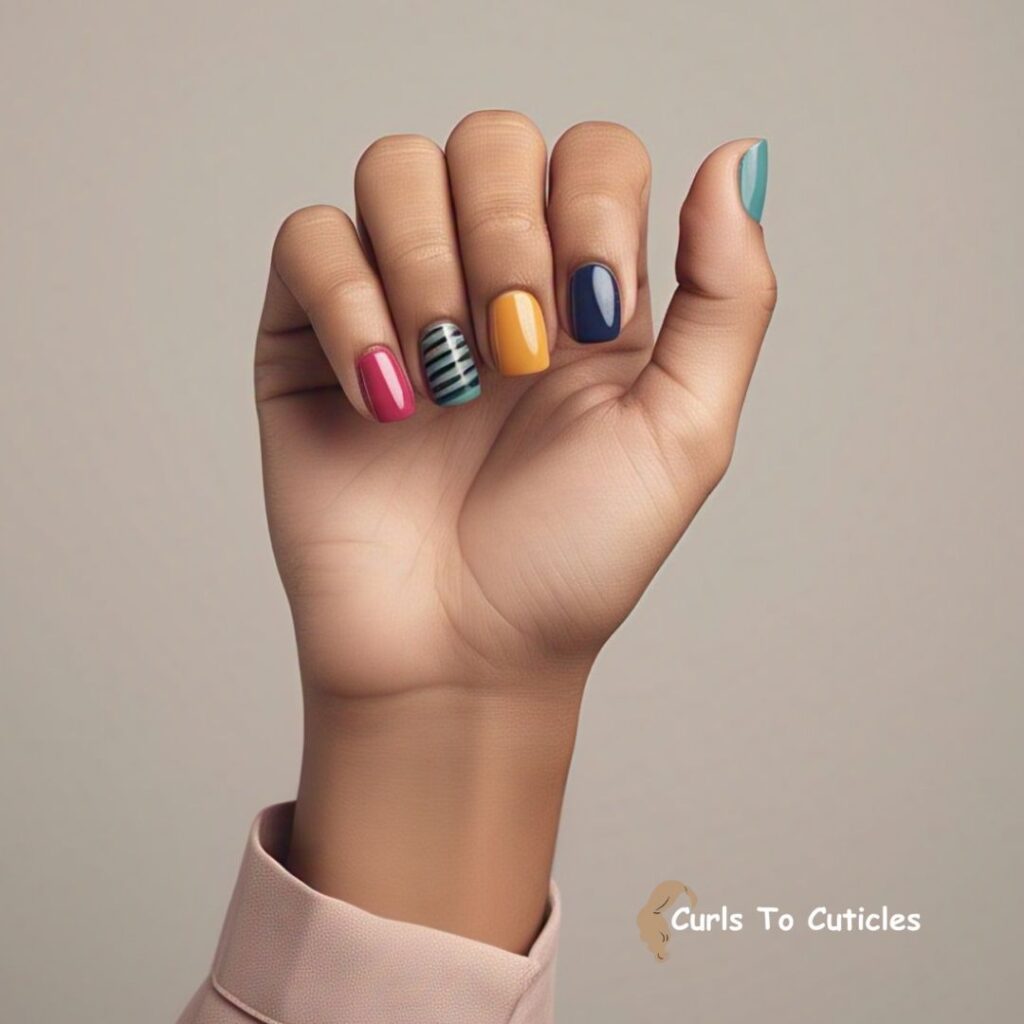 Mismatched Wedding Nail Design