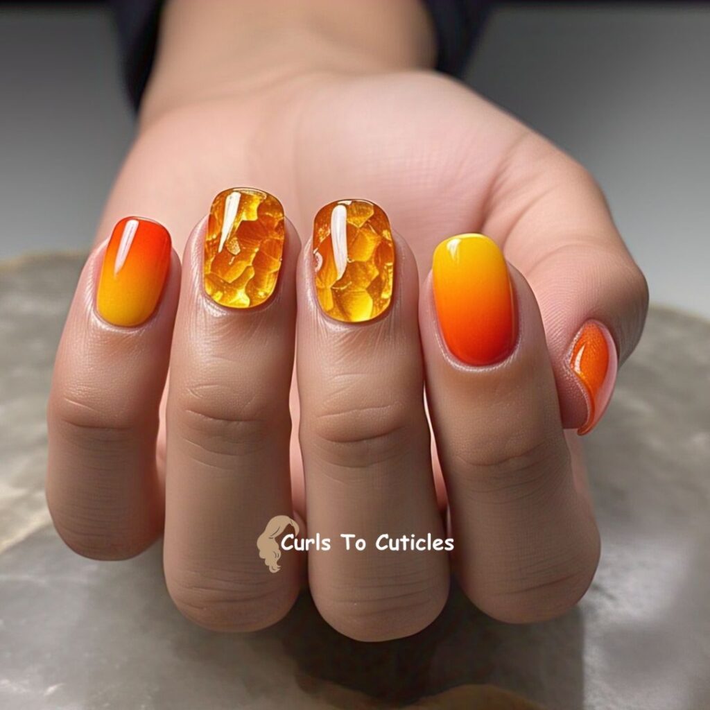 Orange Citrine Blend Citrine-inspired nail design