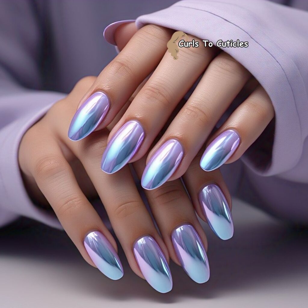 Pastel Chrome Spring Nails Design