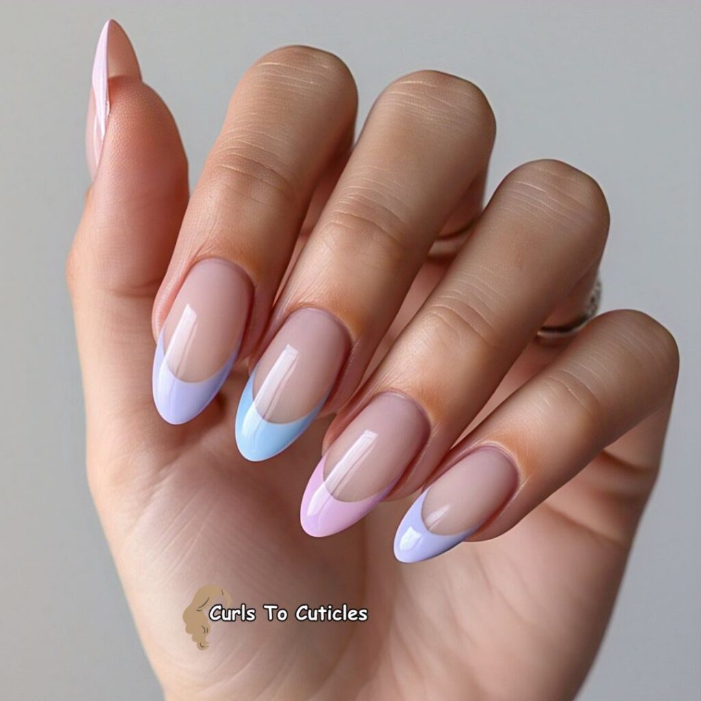 Pastel French Tips spring nail designs