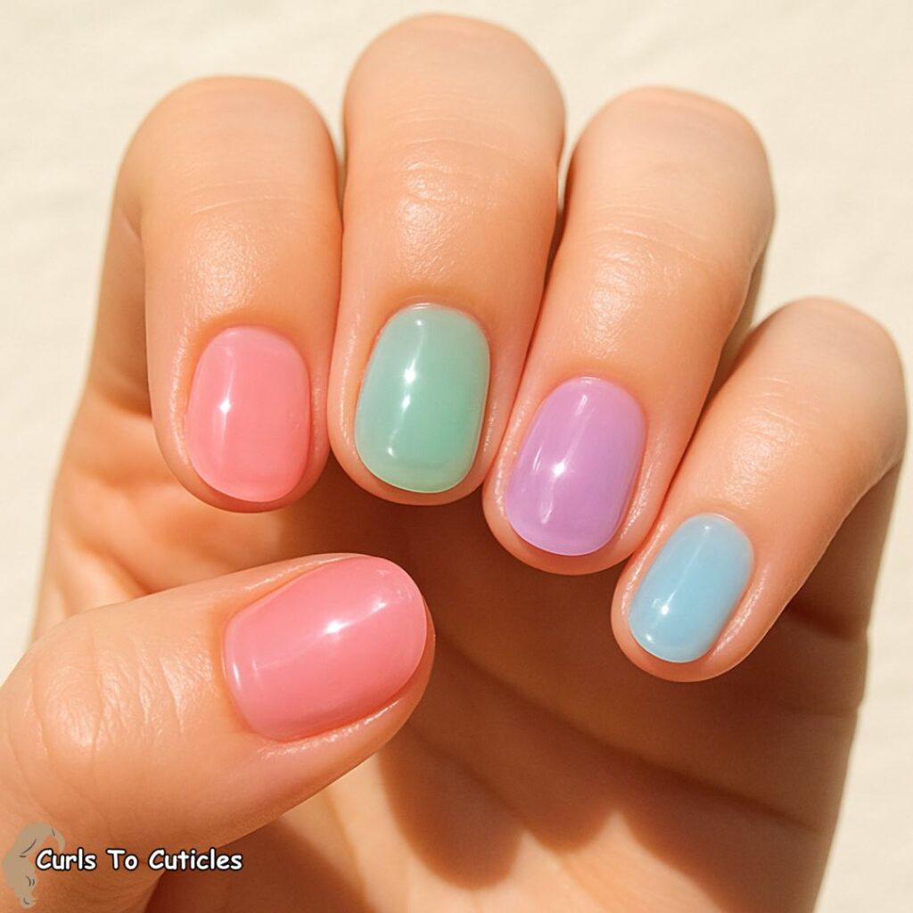 Pastel Jelly Spring Nails Design