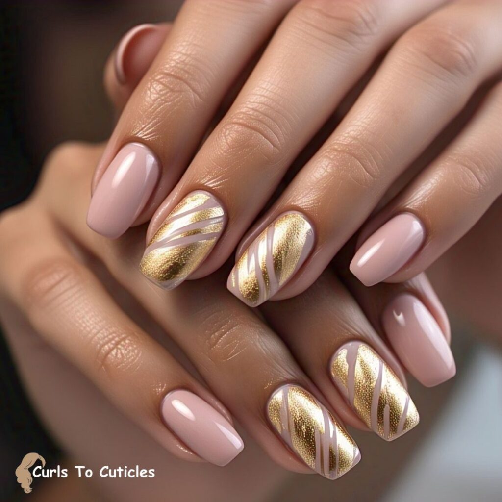 Pinky nude nail design