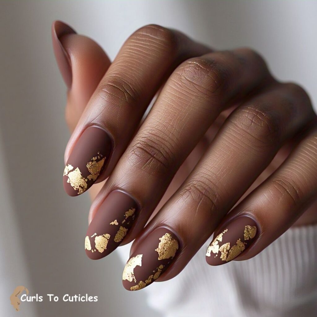 Rich Cocoa nude nail design