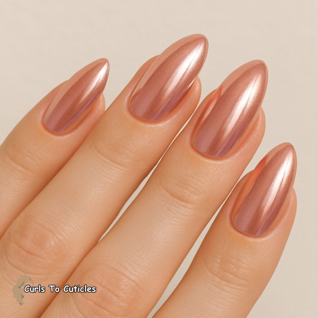 Rose Gold Glaze Donut Nails Design