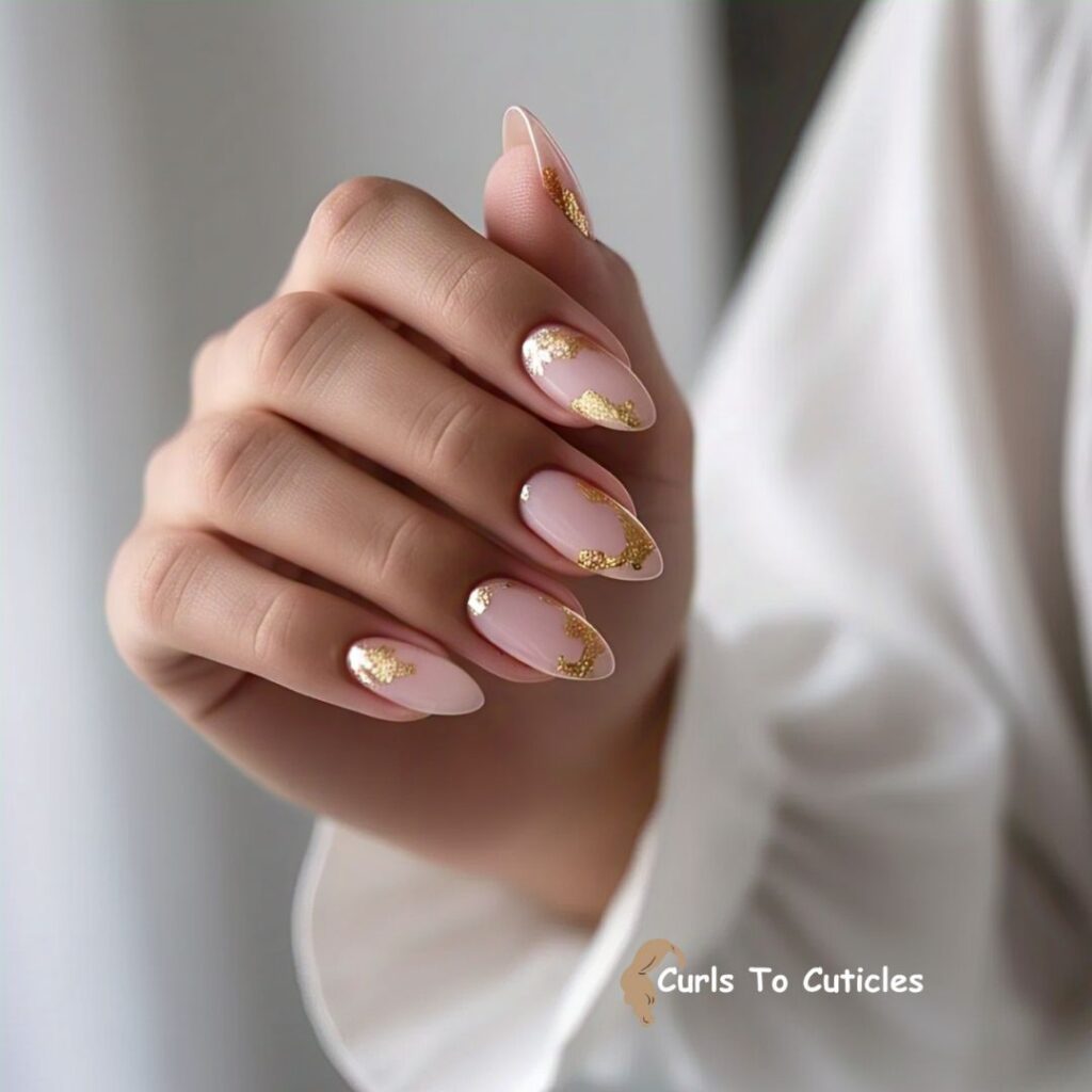 Soft Blush nude nail design