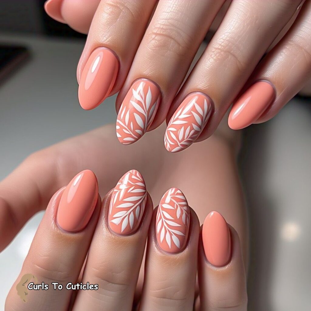 Soft Coral Pastel Spring Nails Design