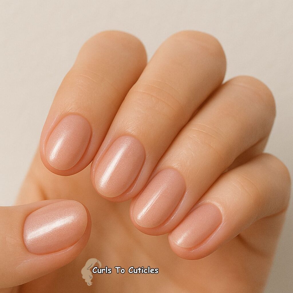 Soft Nude Glaze Donut Nails Design 