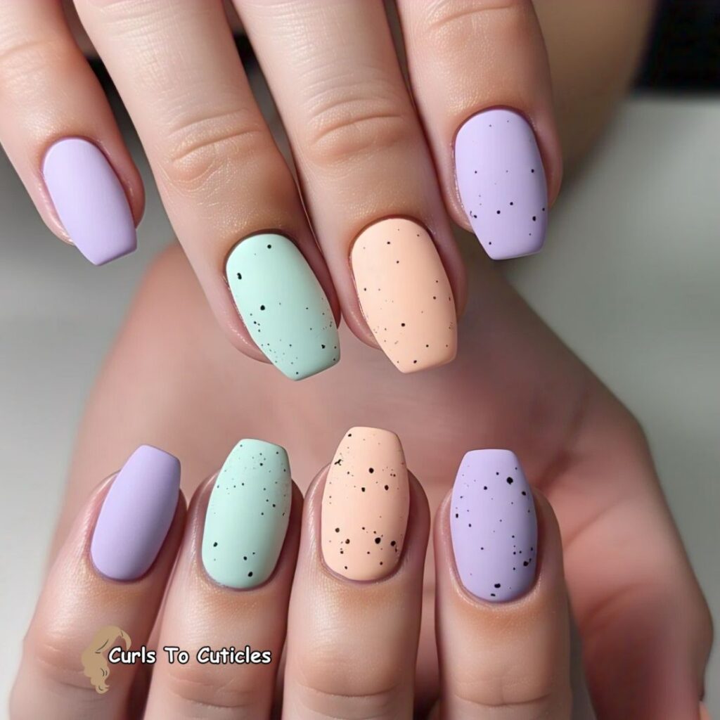 Speckled Easter Egg spring nail designs